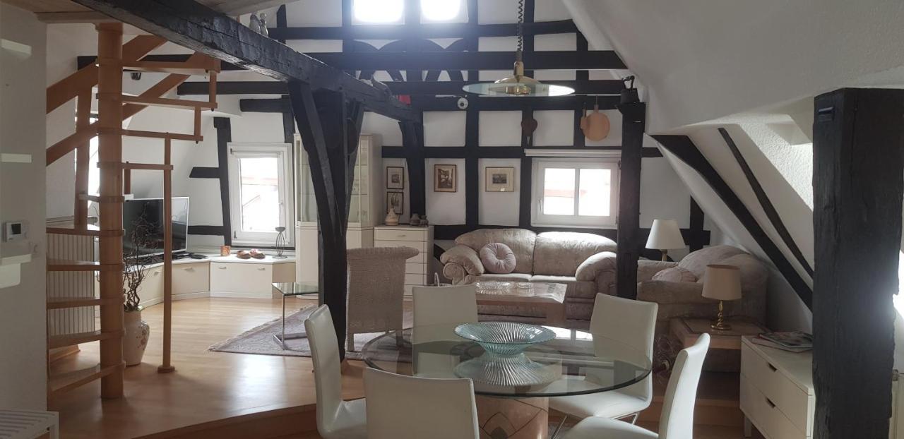 Penthouse Im Historischen Fachwerkhaus Mit Grosser Dachterrasse An Zentralster Lage بوبارد المظهر الخارجي الصورة