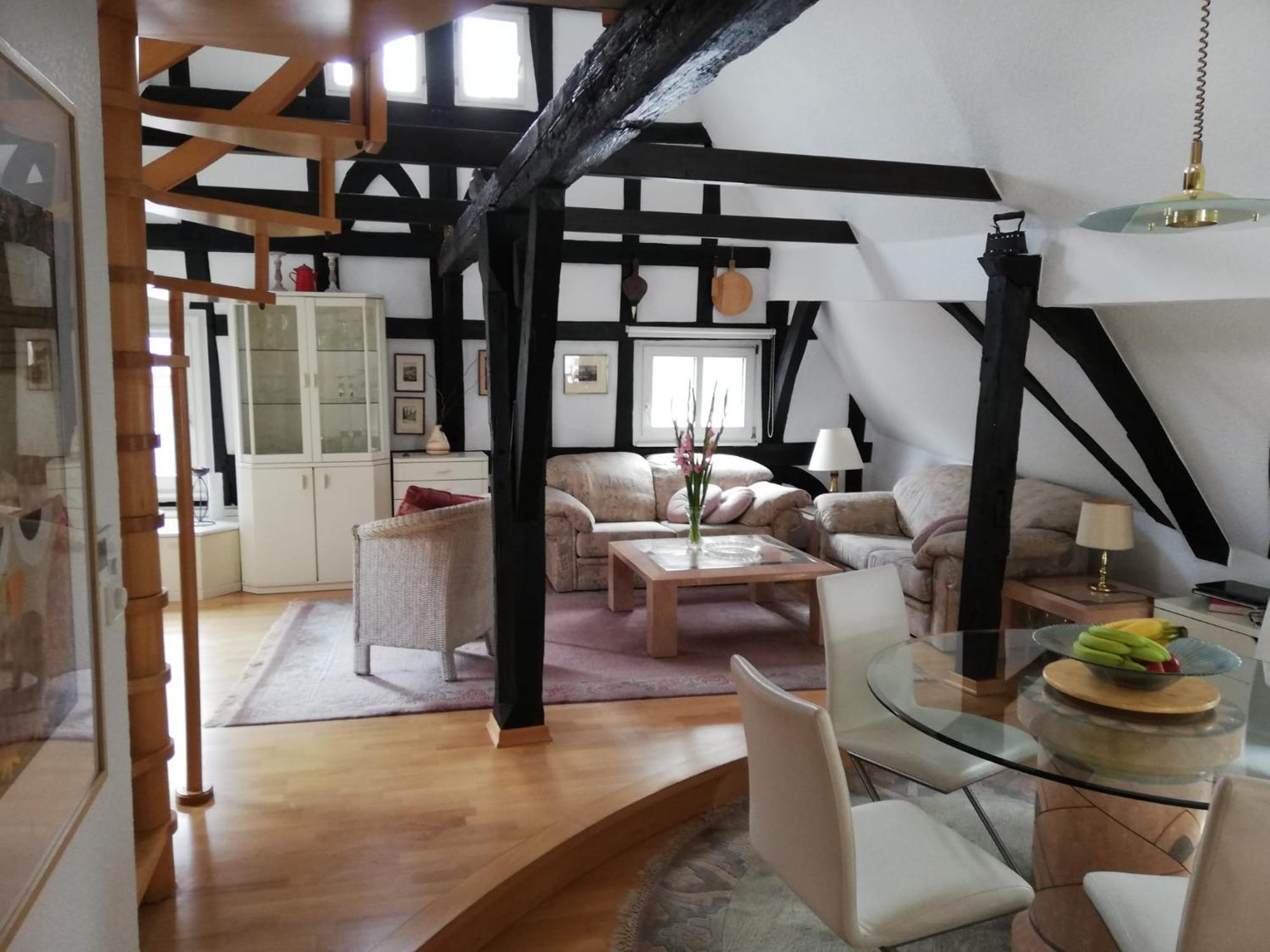 Penthouse Im Historischen Fachwerkhaus Mit Grosser Dachterrasse An Zentralster Lage بوبارد المظهر الخارجي الصورة